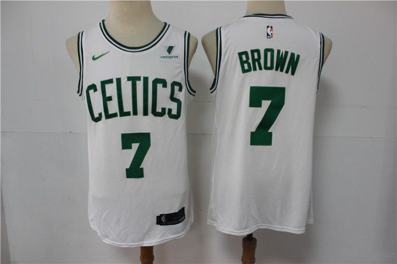 Men Boston Celtics 7 Brown White 2021 Nike Game NBA Jersey